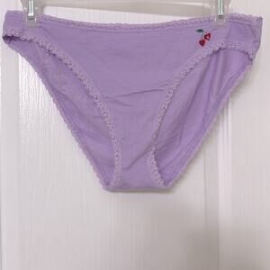 Victorious secret purple lavender red cherry bikini panty size L